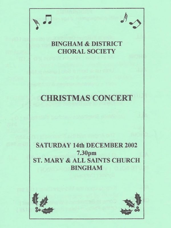 St Mary and All Saints Church, Bingham 14th December 2002
