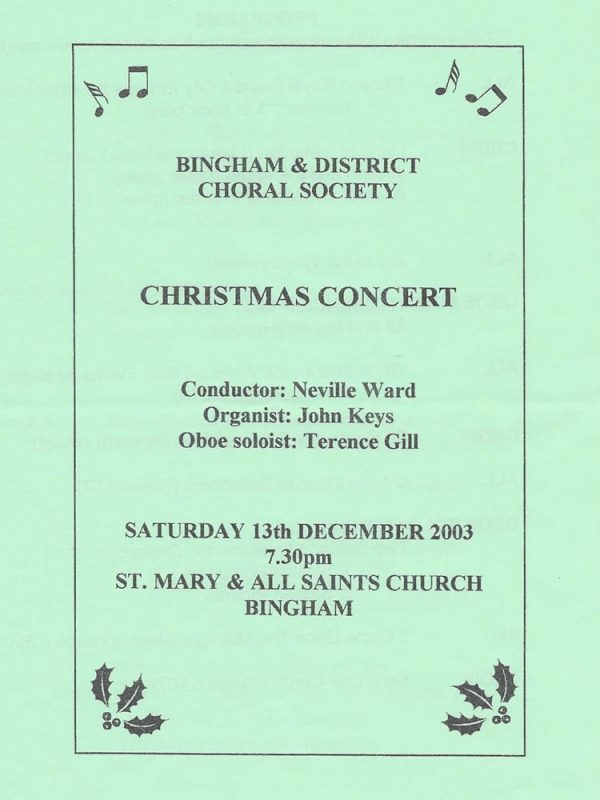 St Mary and All Saints Church, Bingham 13th December 2003